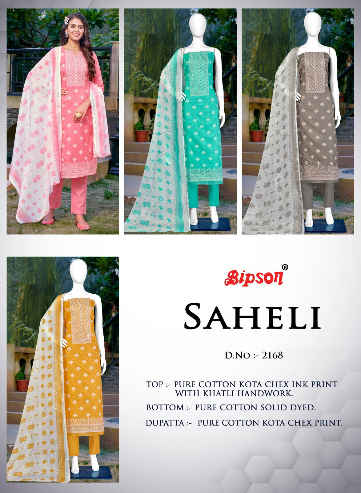 Saheli 2168 By Bipson Cotton Salwar Suit Catalog